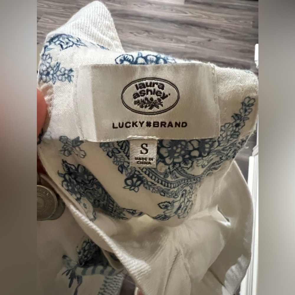 NWT Hard to Find Lucky Brand Laura Ashley Embroidered Shortall - Picture 7 of 9